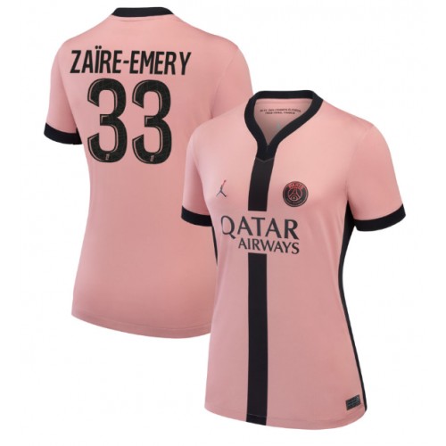 Fotballdrakt Dame Paris Saint-Germain Warren Zaire-Emery #33 Tredjedrakt 2024-25 Kortermet